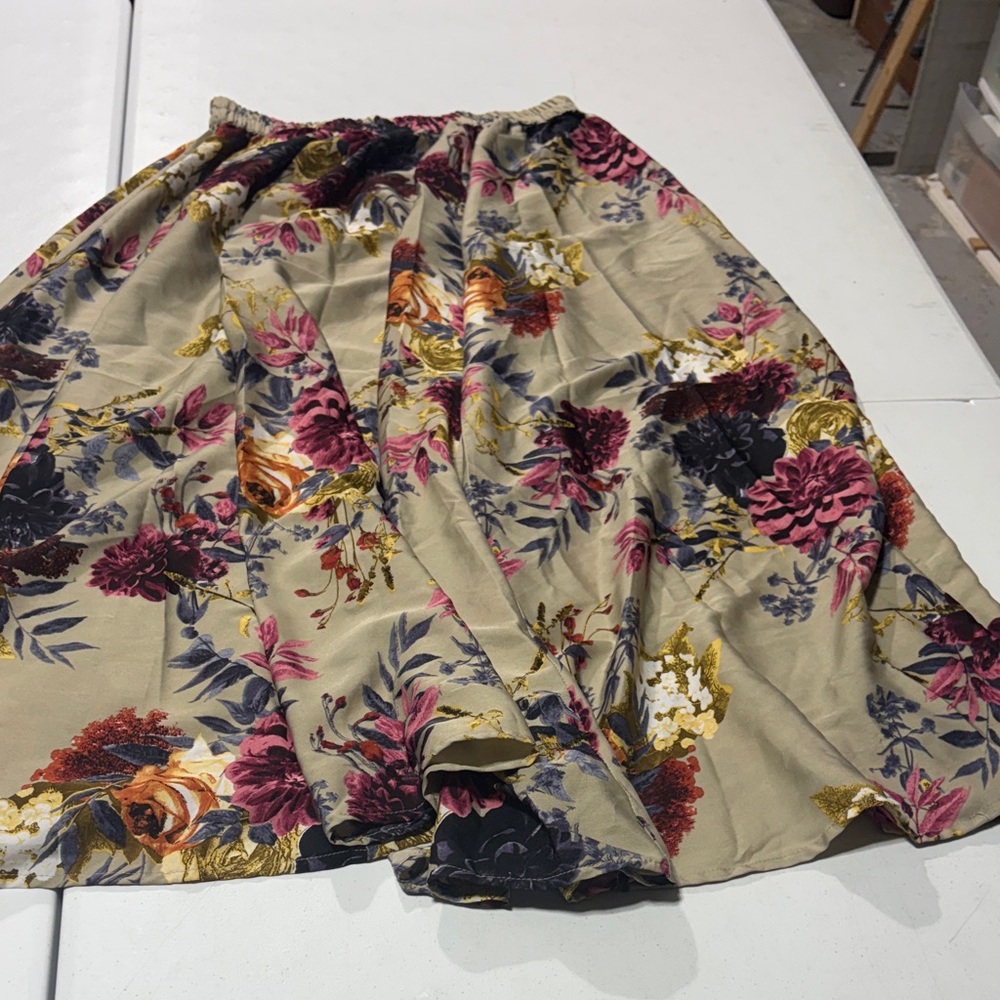 Multicolor Floral A-Line Skirt